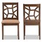 Baxton Studio Abilene Brown Upholstered and Walnut Finished Dining Chair, PK2 142-8035 - alternate 5